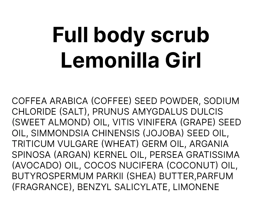 Full body scrub Lemonilla Girl