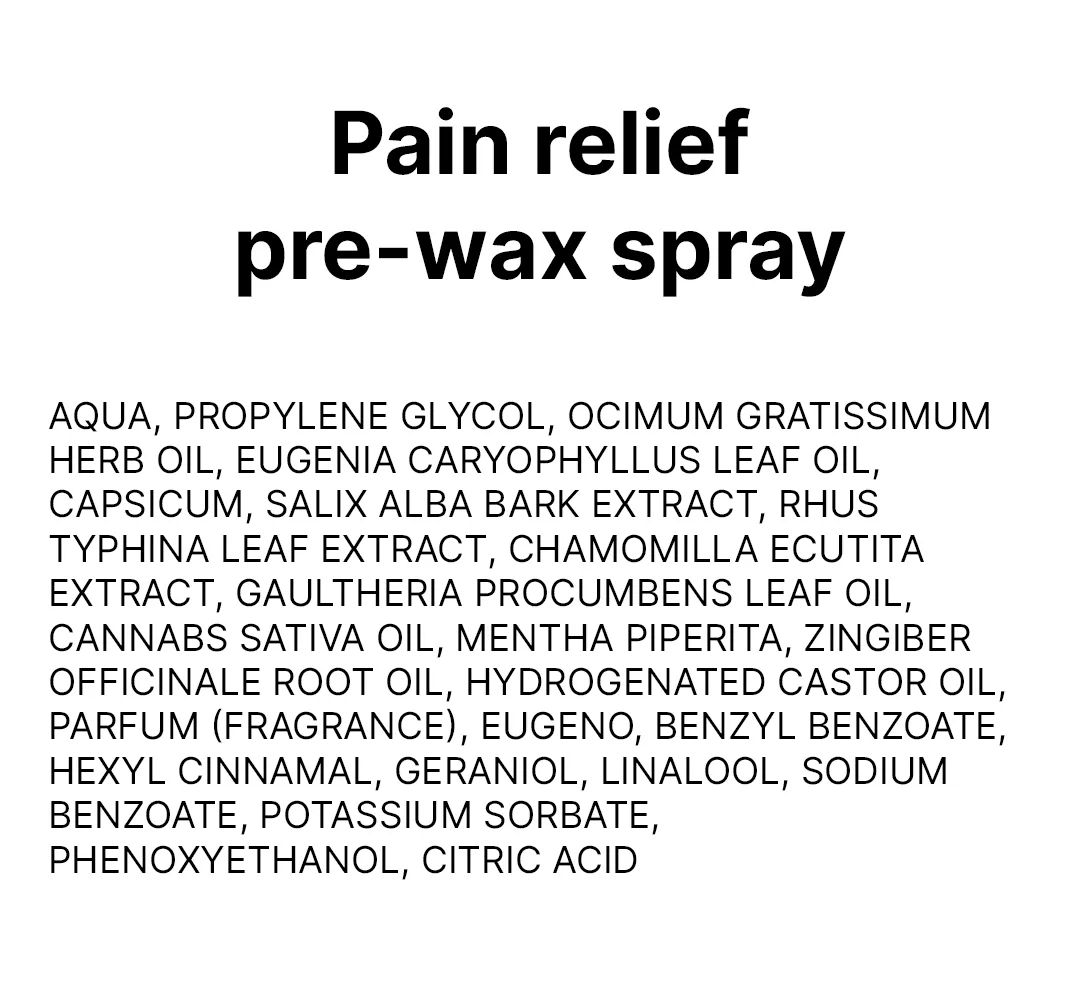 Pain relief pre-wax spray